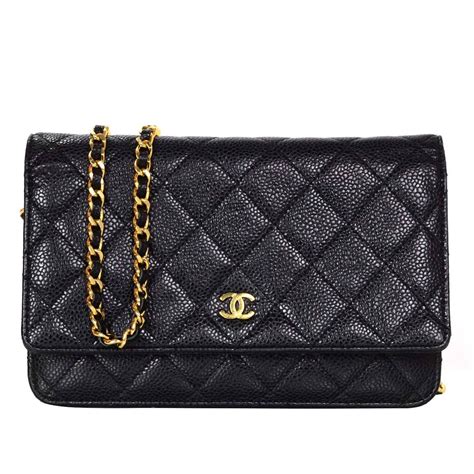 chanel woc black caviar ghw|Classic wallet on chain .